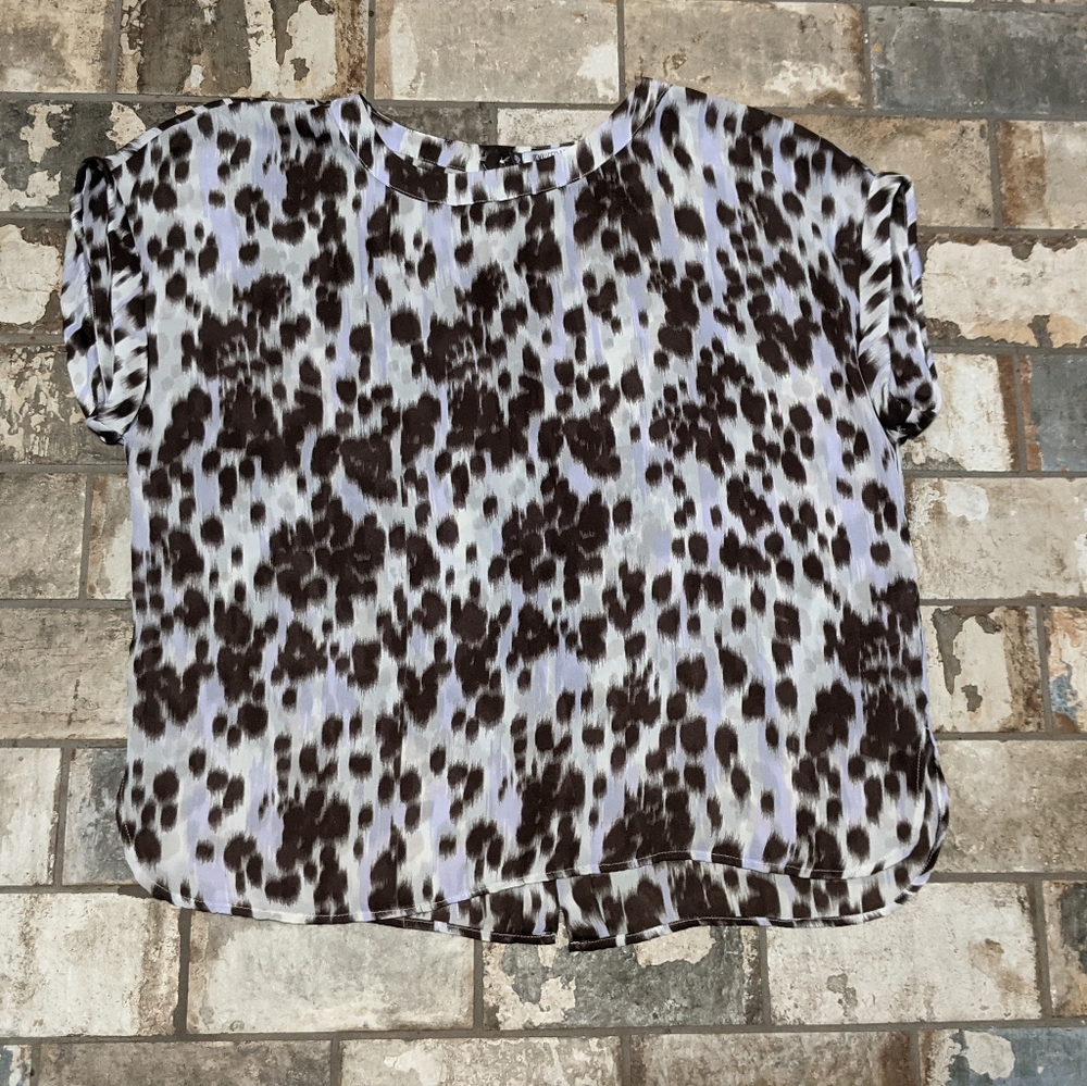 Jennifer Lopez XL Sheer Print Blouse